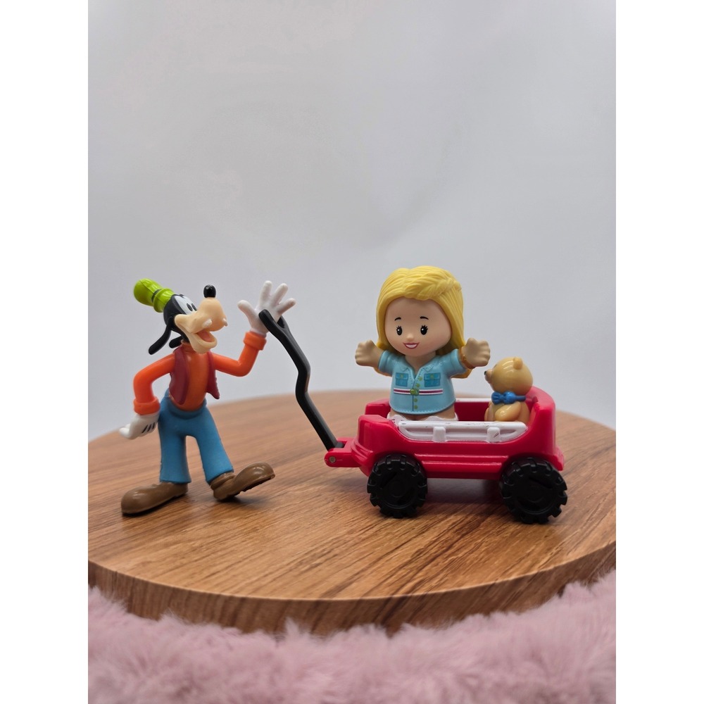 Fisher Price Little People Barbie Figures Vintage Red Pull Wagon 2000s Toy Lot